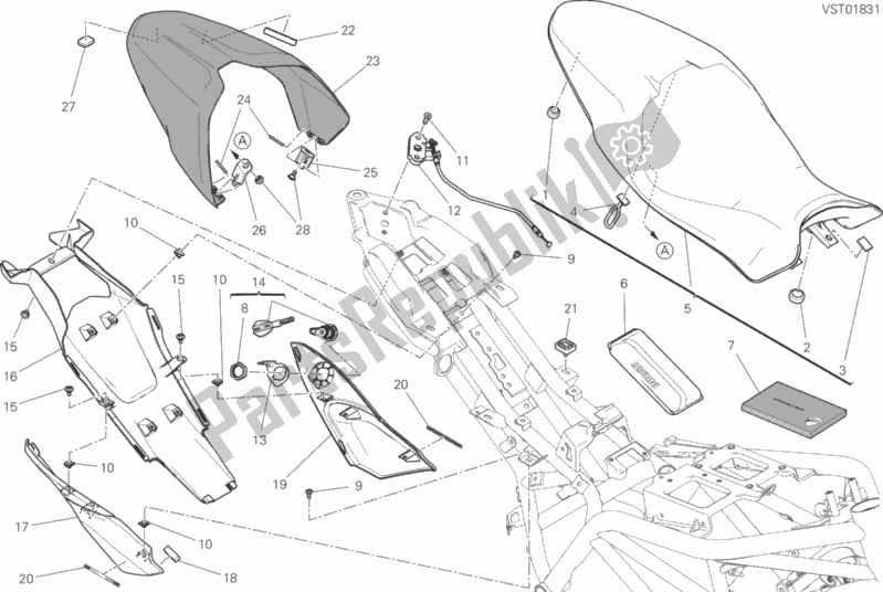 Tutte le parti per il Posto A Sedere del Ducati Monster 797 Plus Thailand USA 2019